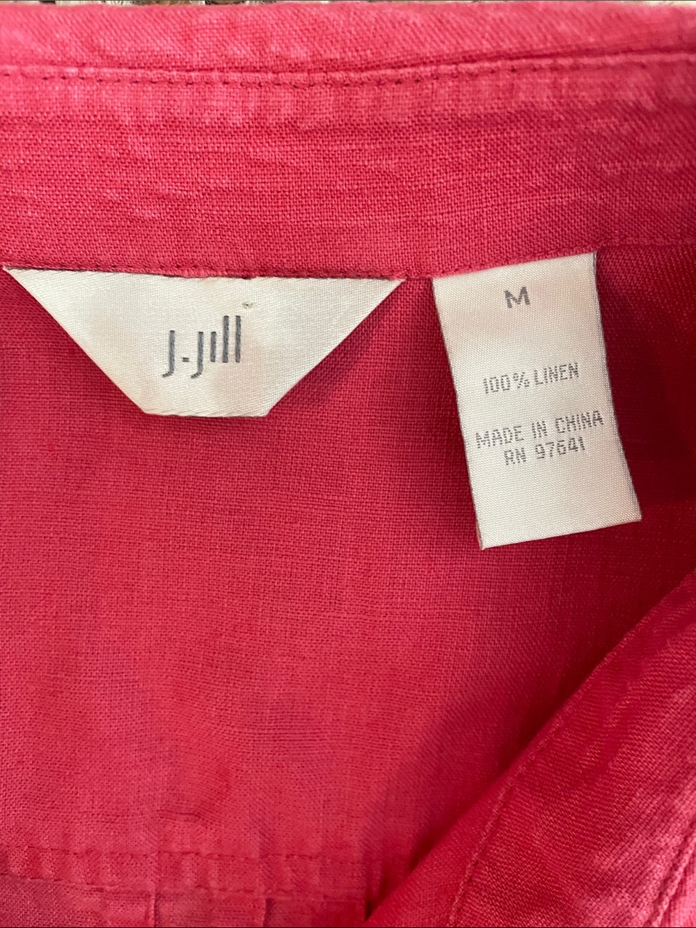 J. Jill 100% Linen Coral Blush Belted Shirt Dress Medium M - Picture 2 of 11